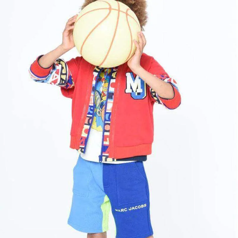 Boys Blue Colour Block Shorts