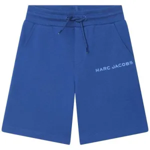 Boys Blue Cotton Logo Shorts