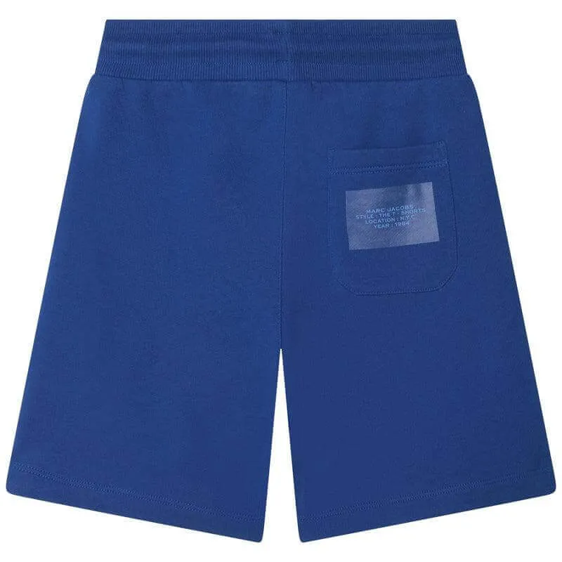 Boys Blue Cotton Logo Shorts