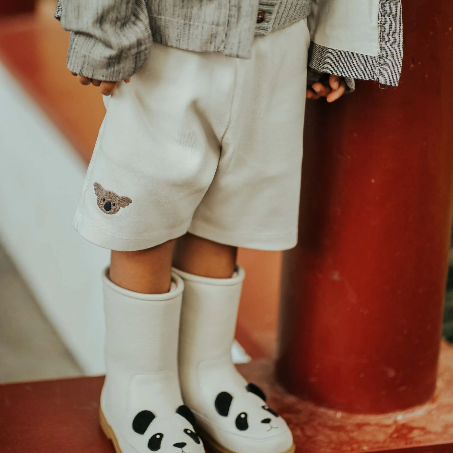 Boys Cream Koala Shorts