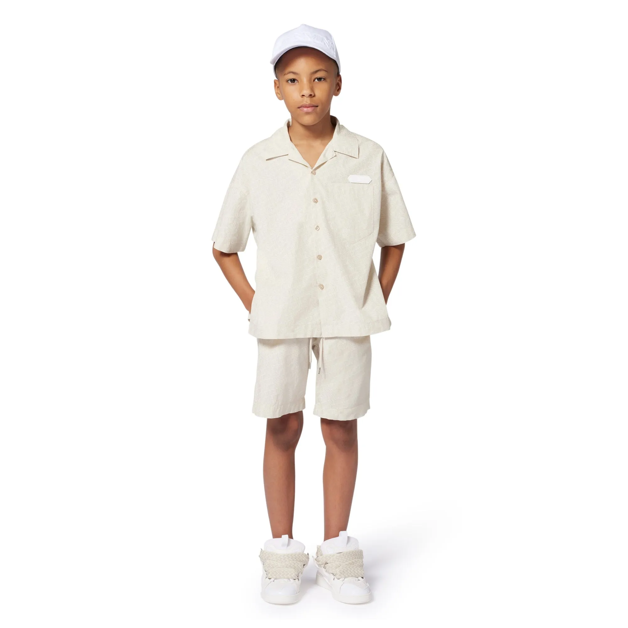 Boys Cream Logo Short