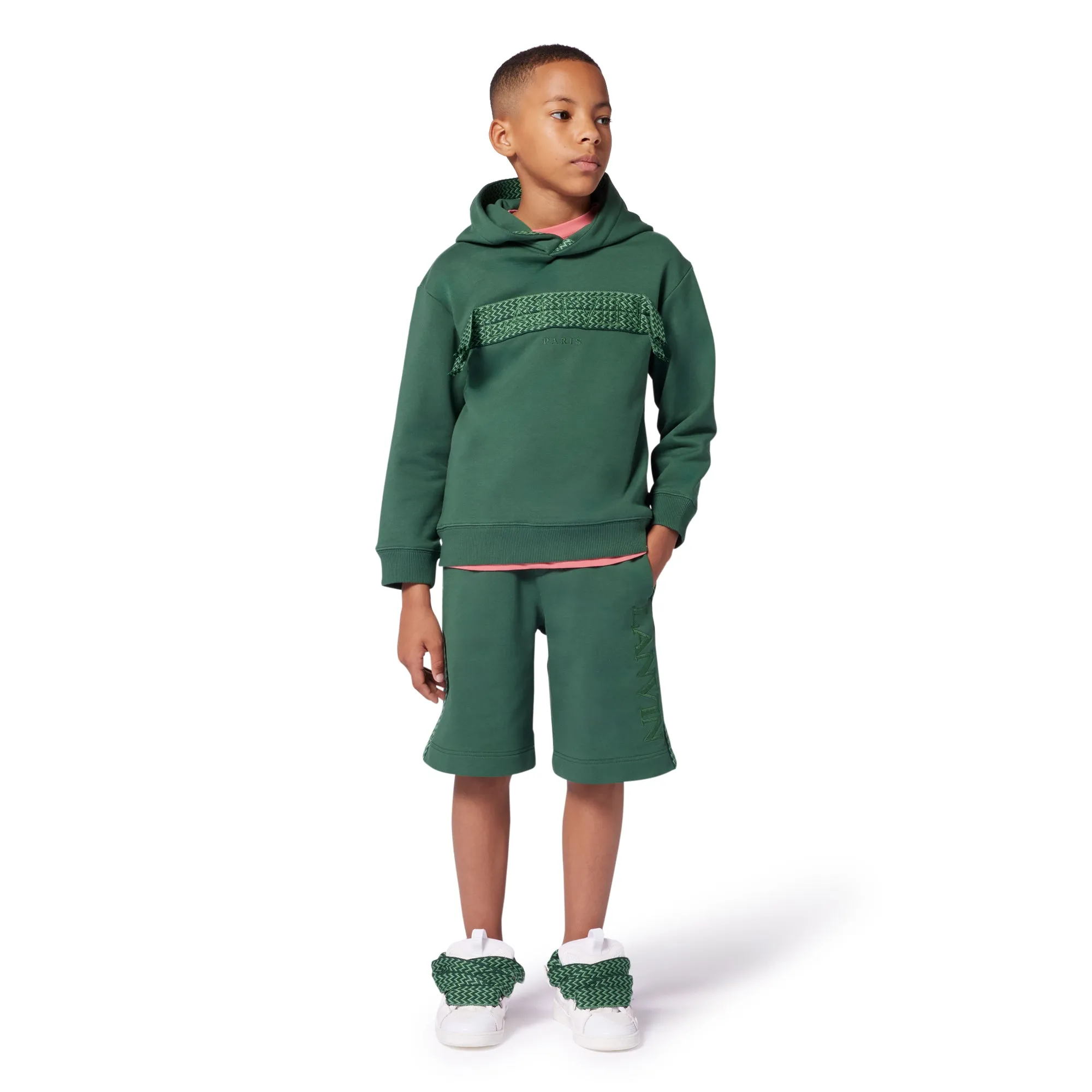 Boys Green Logo Shorts