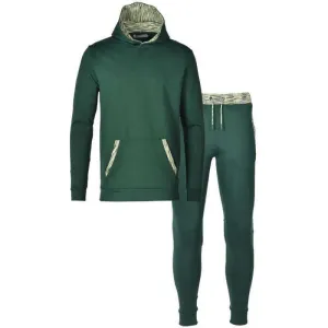 Boys Green Space-Dye Trim Cotton Tracksuit
