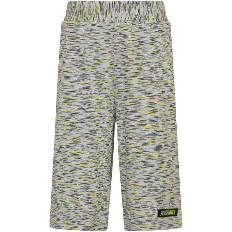 Boys Green Striped Cotton Shorts