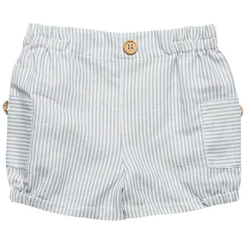 Boys Grey Stripe Shorts
