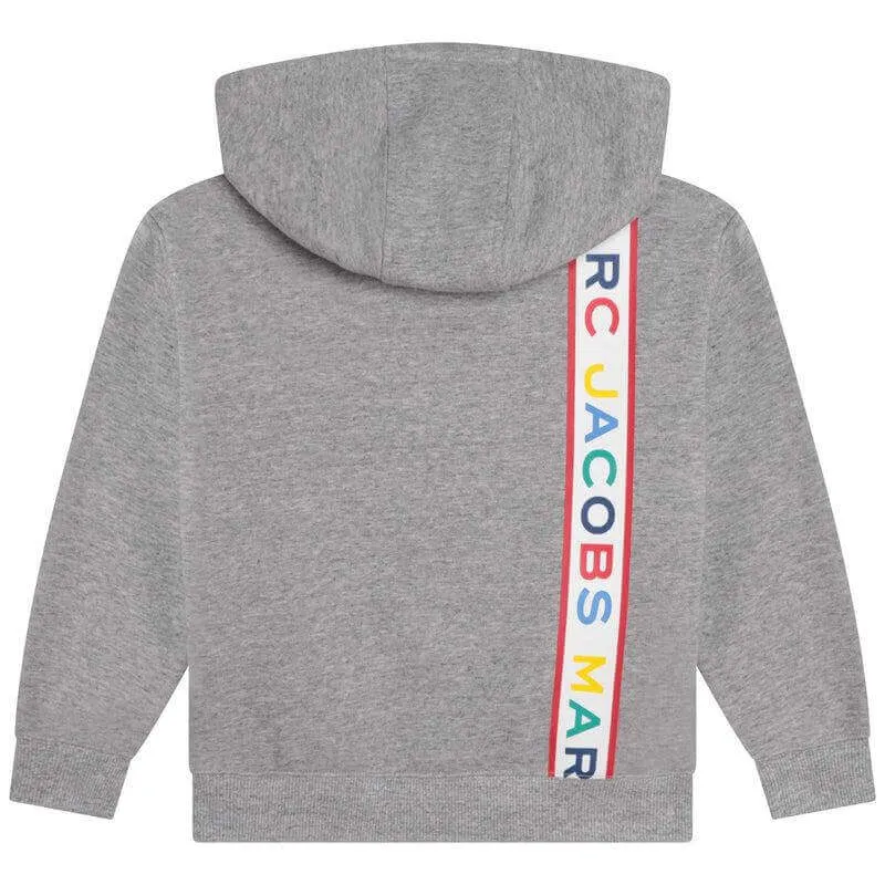 Boys Grey Verical Logo Hoodie