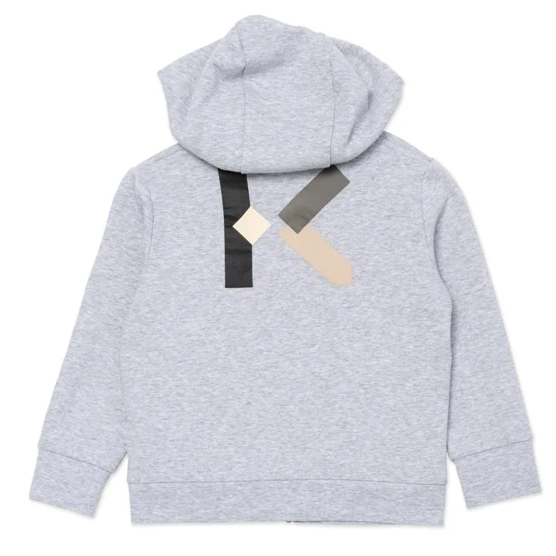 Boys Grey Zip-up Hoodie