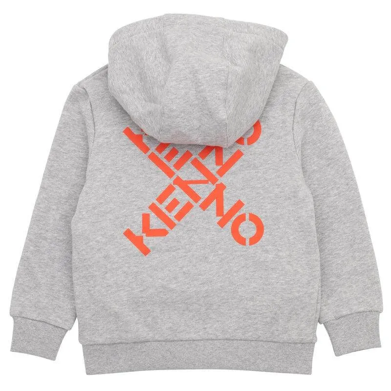 Boys Grey Zip Up Hoodie