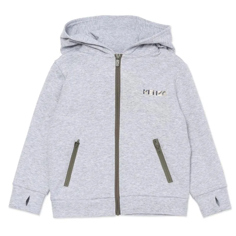Boys Grey Zip-up Hoodie