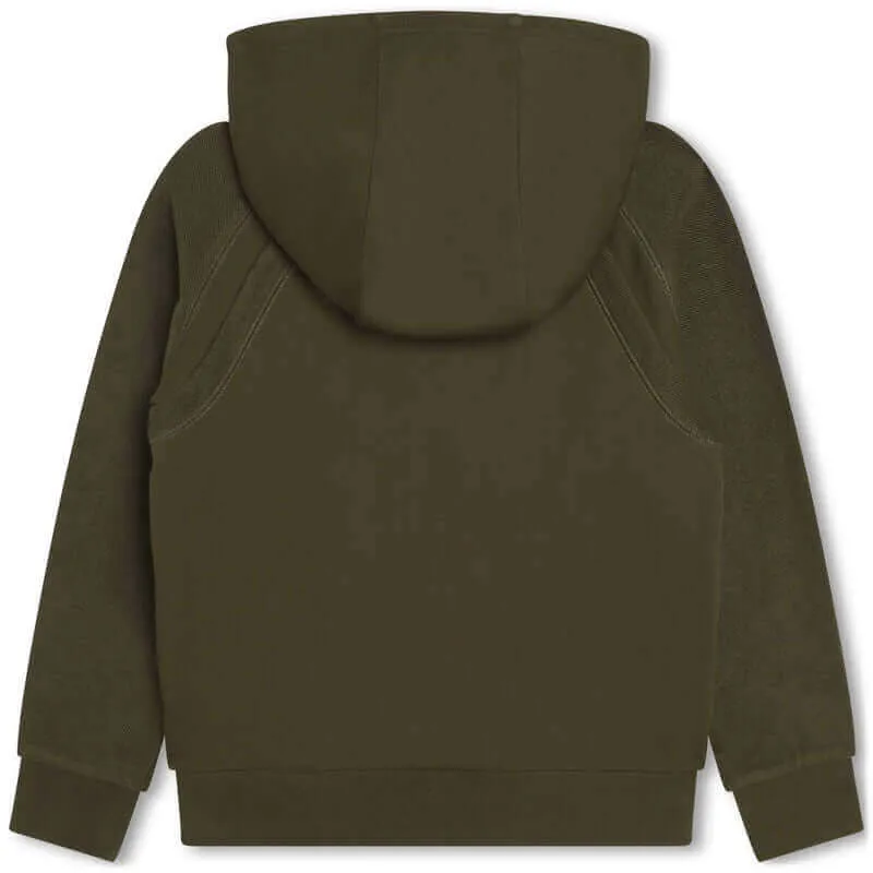 Boys Khaki Logo Hooded Jacket