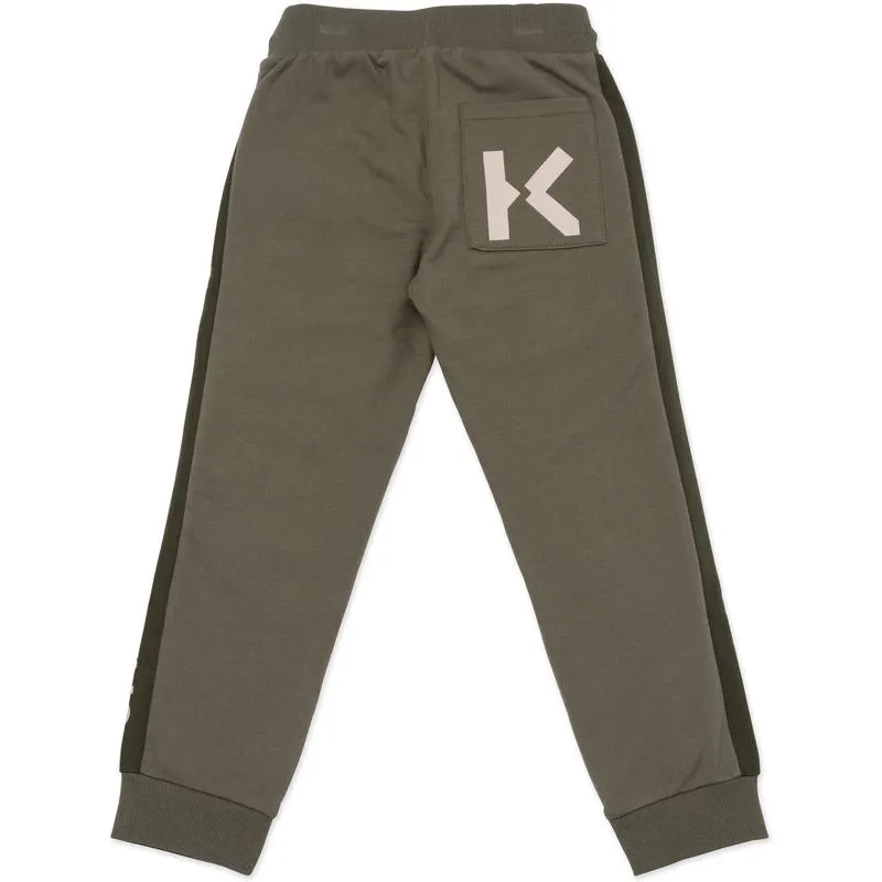 Boys Khaki Logo Joggers