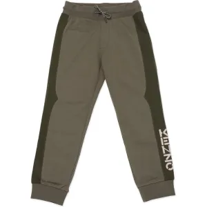 Boys Khaki Logo Joggers