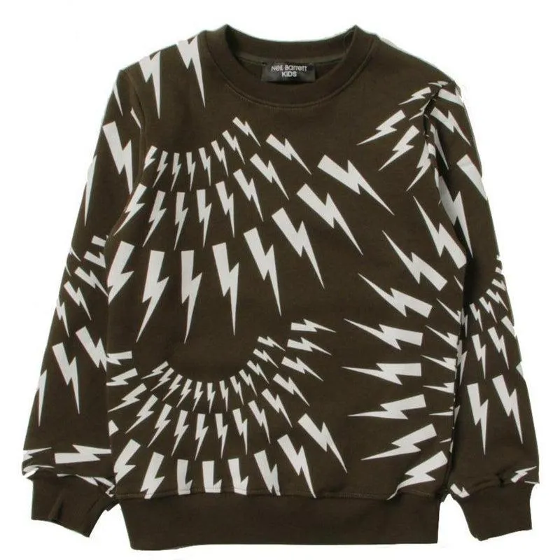 Boys Khaki Thunderbolt Sweatshirt