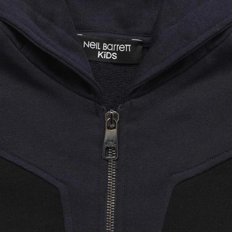 Boys Navy Lightning Bolt Hoodie