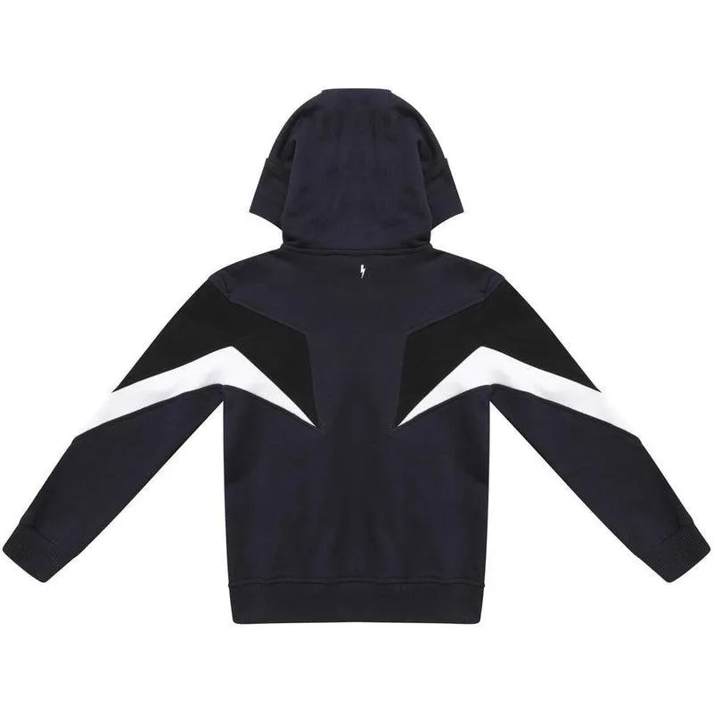 Boys Navy Lightning Bolt Hoodie