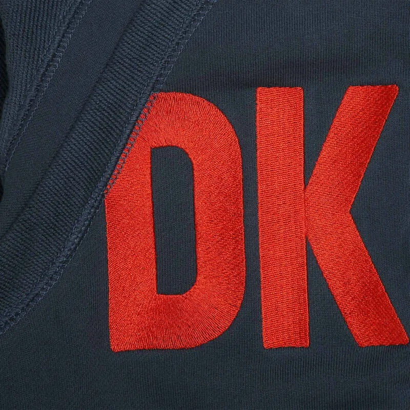 Boys Navy Logo Zip Up Hooded Jacket