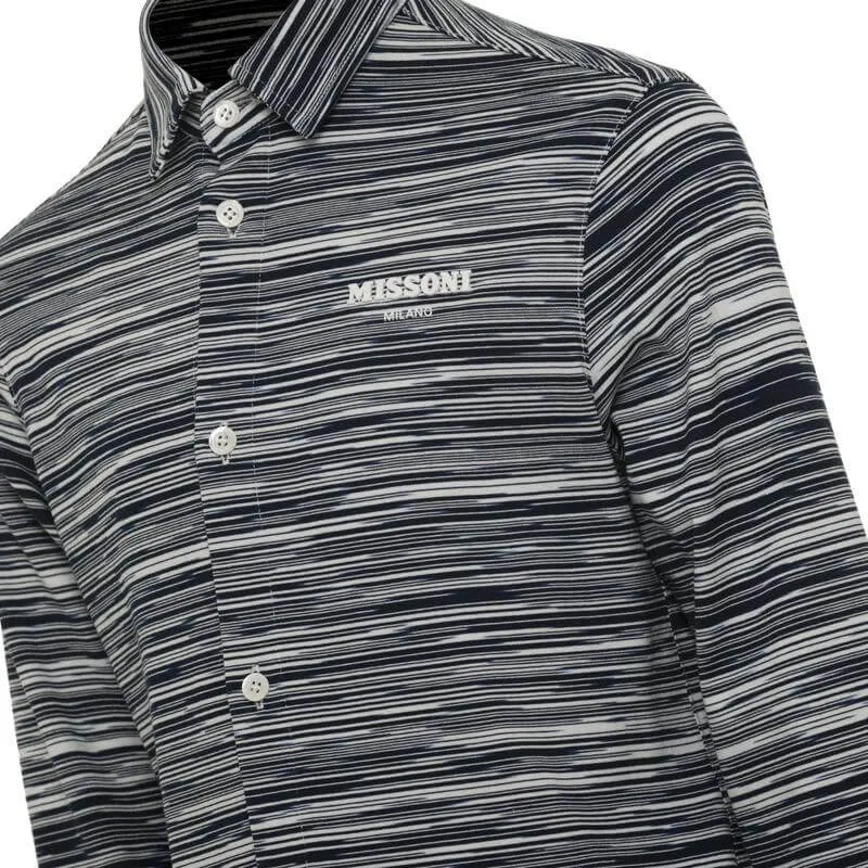 Boys Navy Stripe Polo Shirt