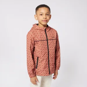 Boys Orange Hooded Windbreaker