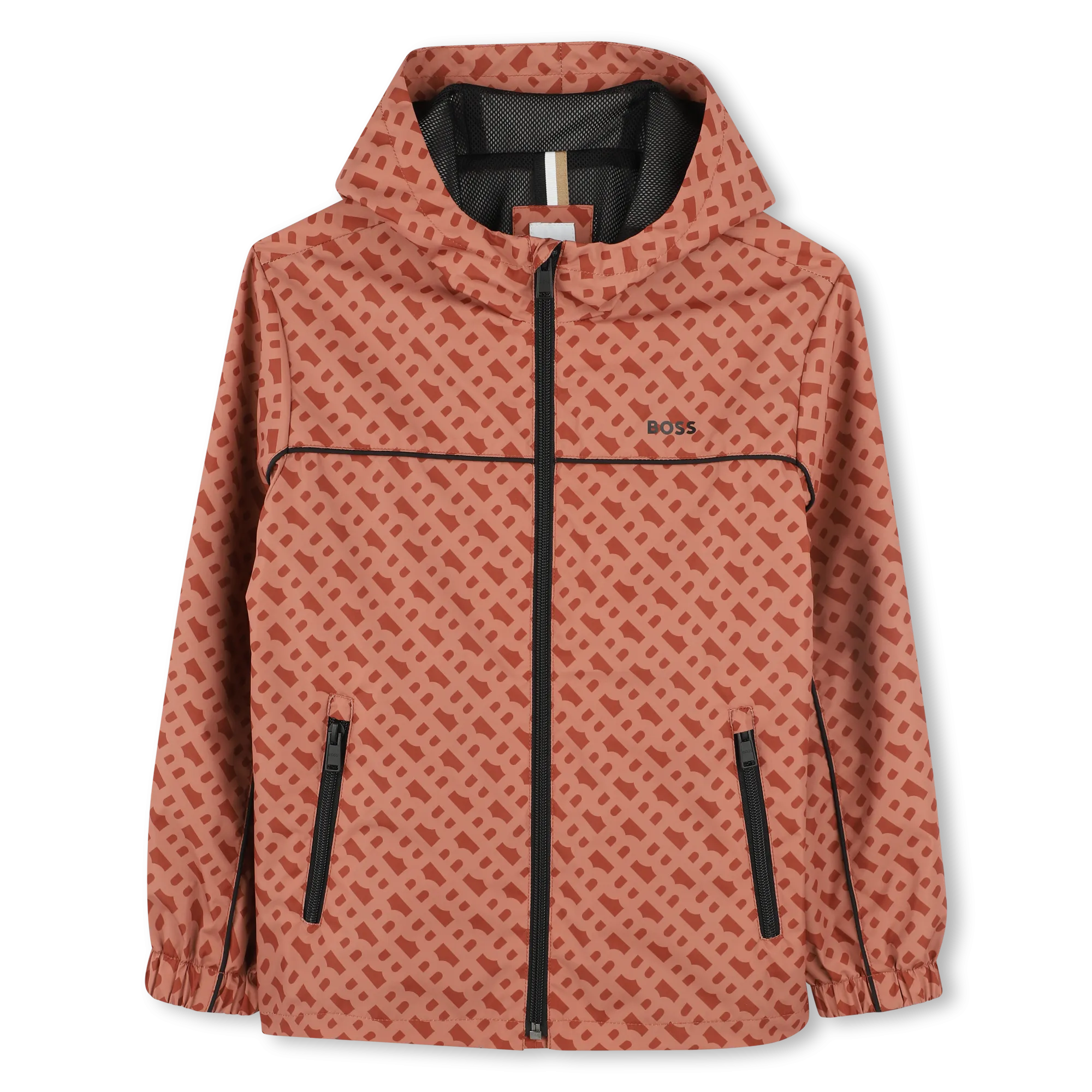 Boys Orange Hooded Windbreaker