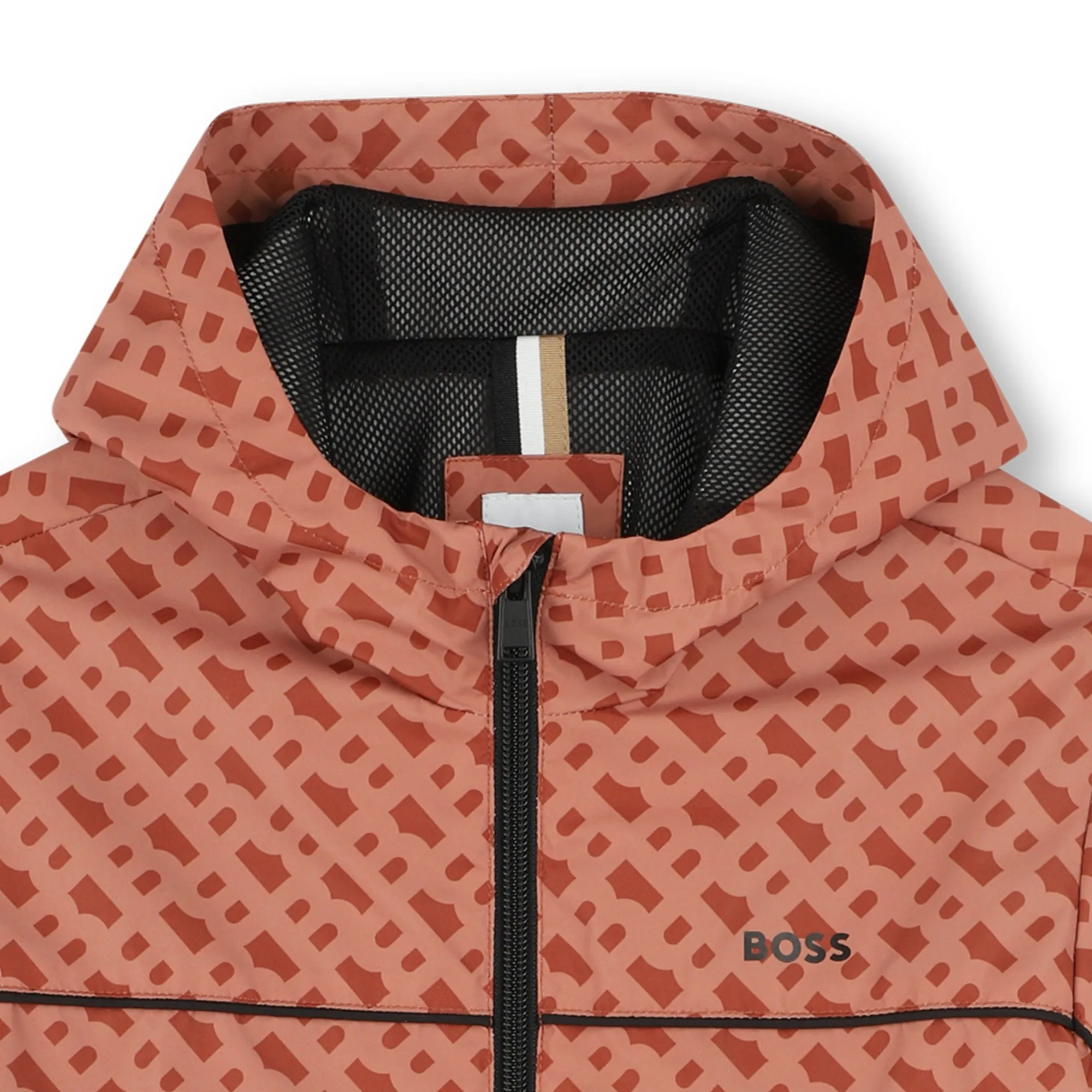Boys Orange Hooded Windbreaker