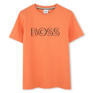 Boys Orange Short Sleeves T-Shirt