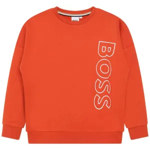 Boys Orange Side Logo Sweatshirt