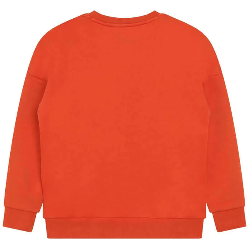 Boys Orange Side Logo Sweatshirt
