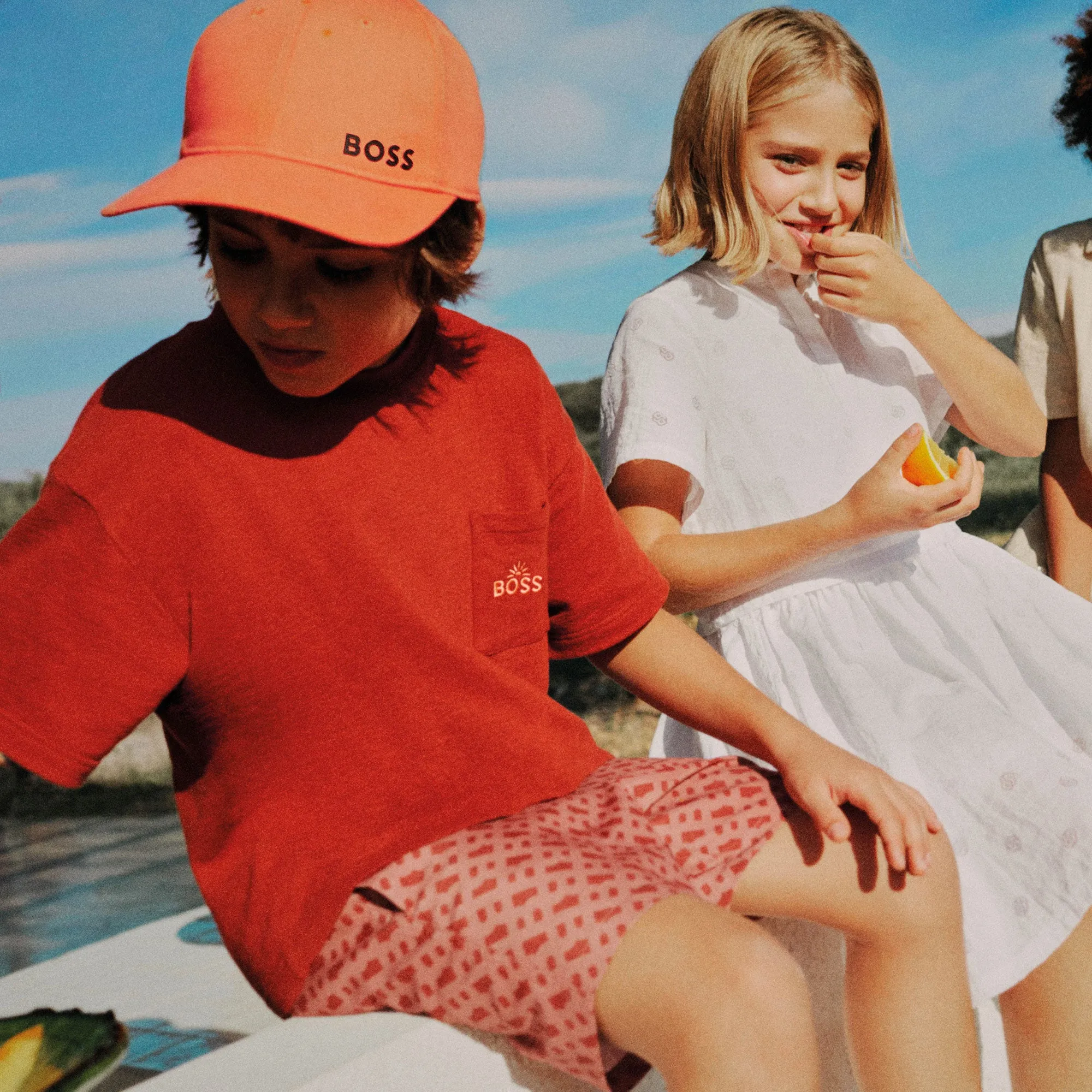 Boys Orange Swim Shorts
