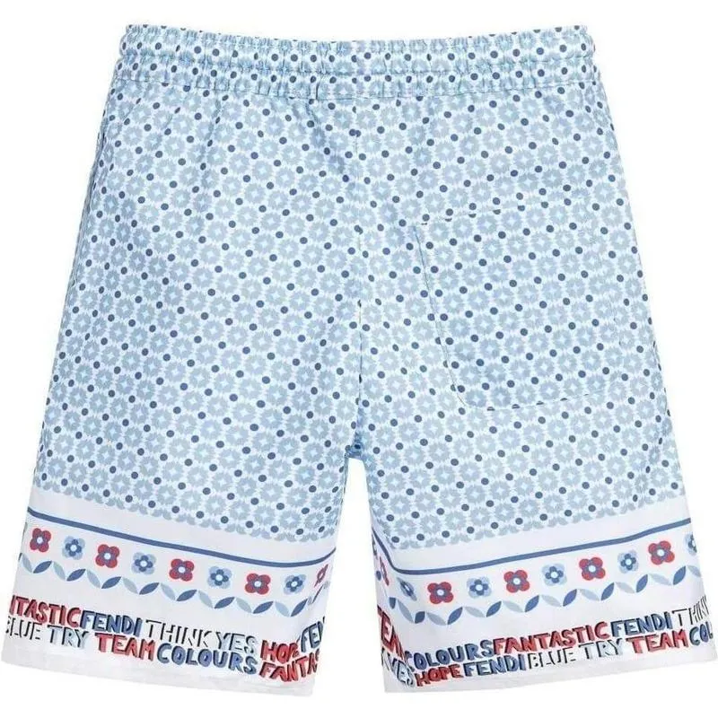 Boys Pale Blue Bandana Print Shorts