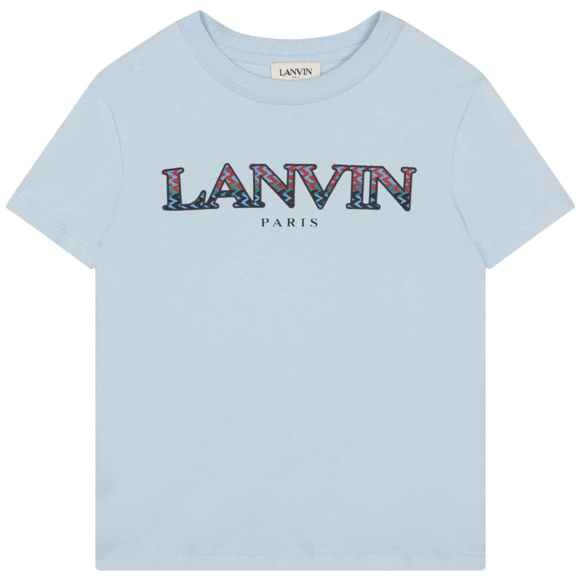 Boys Pale Blue Curb Logo T-shirt