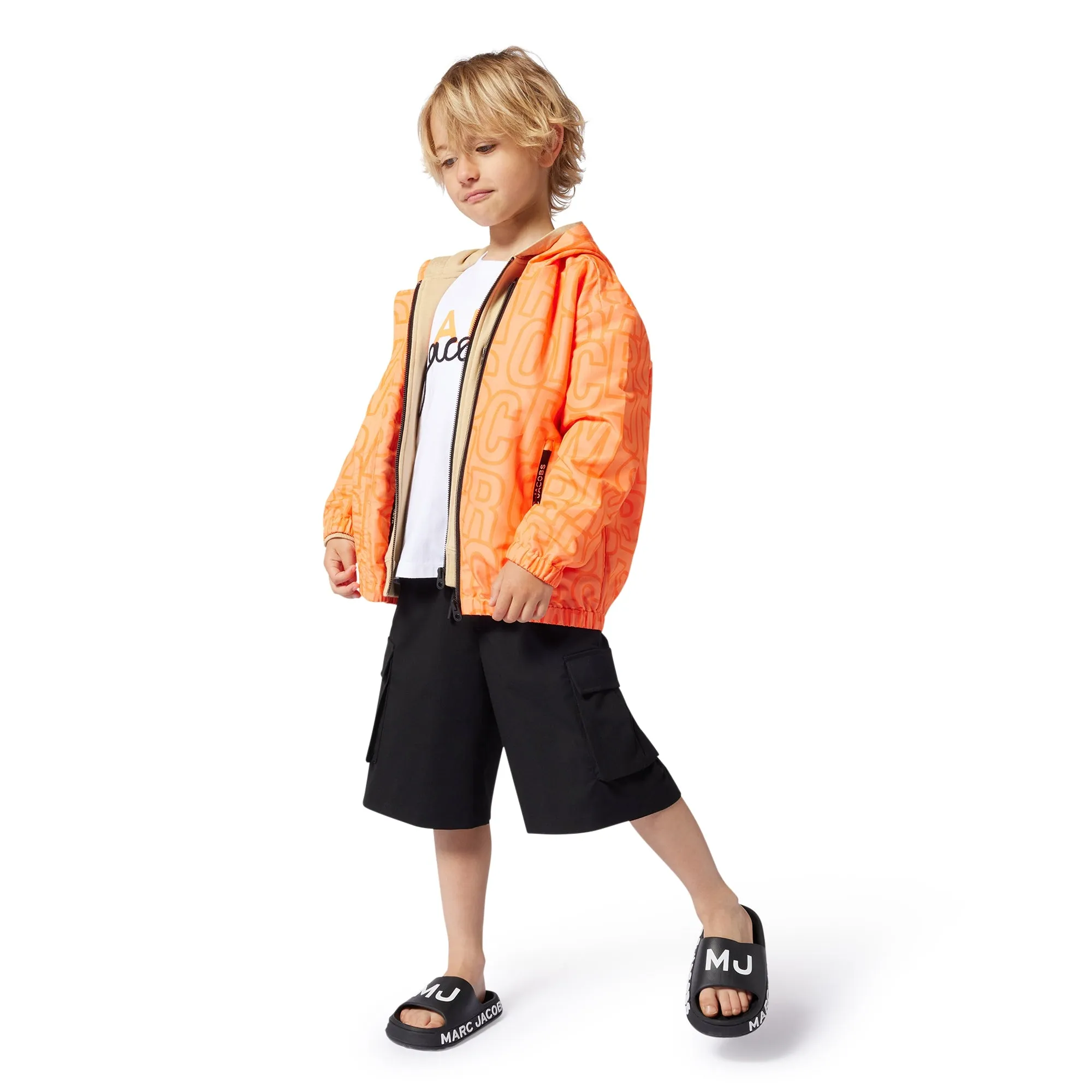 Boys Peach Hooded Windbreaker
