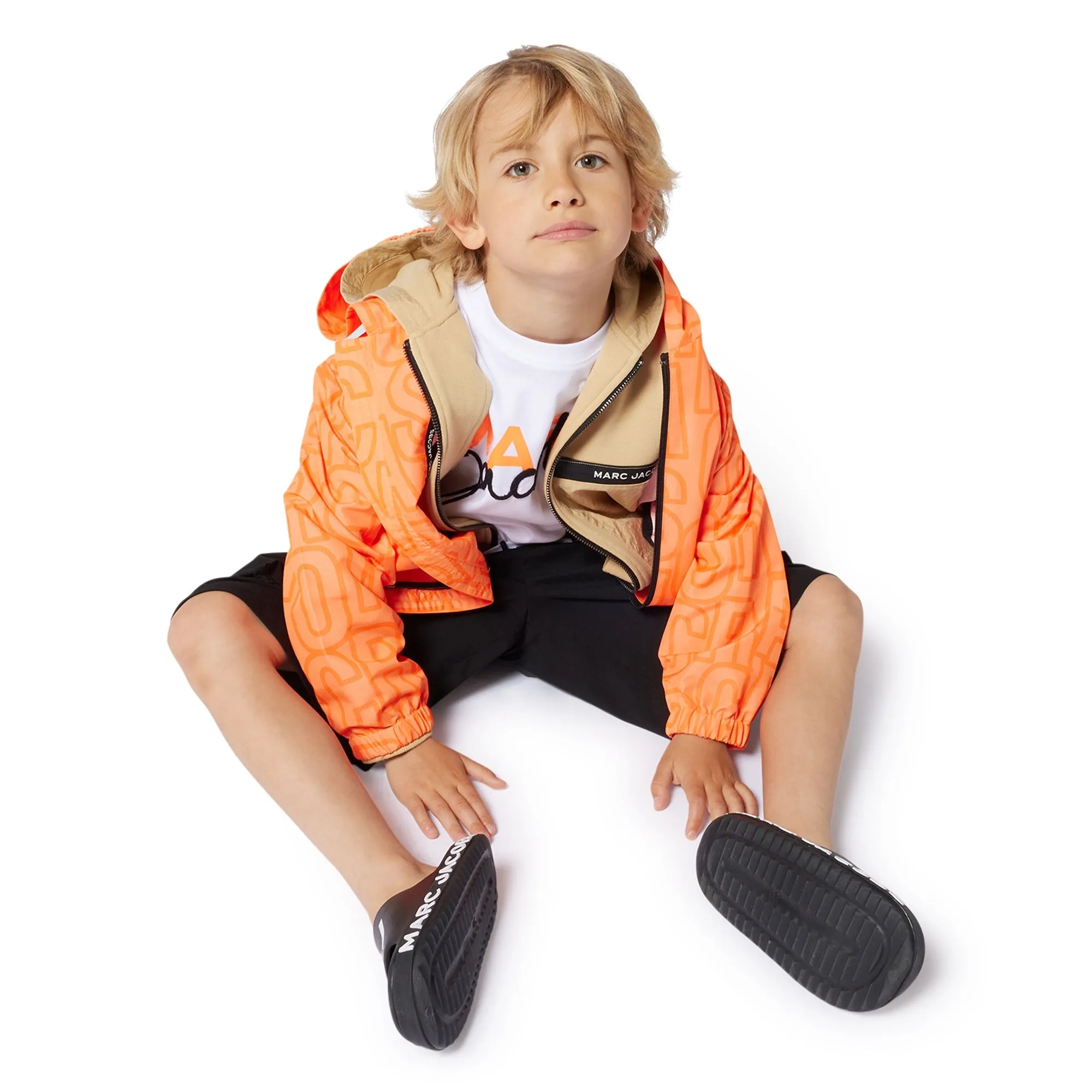 Boys Peach Hooded Windbreaker