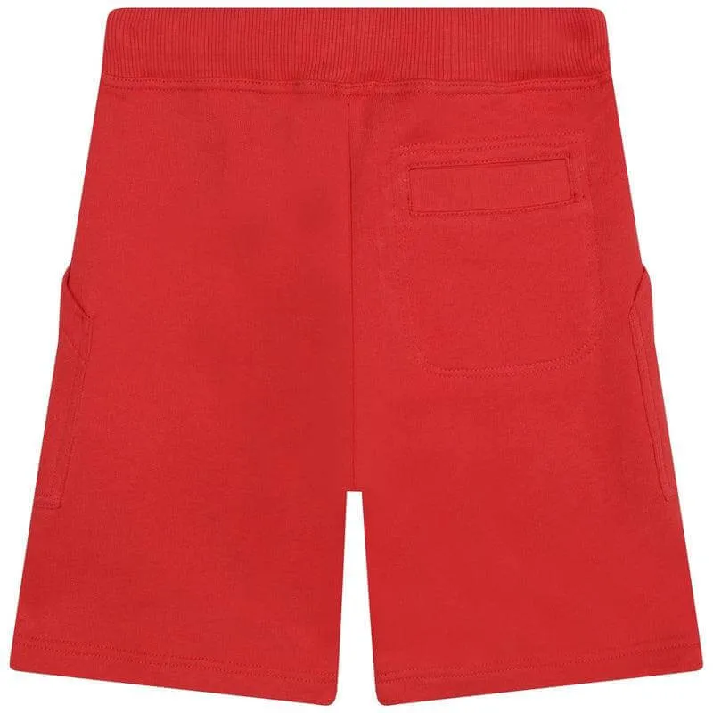 Boys Red Curb Logo Shorts