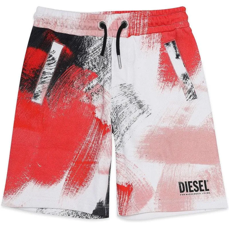 Boys Red Dye Print Shorts