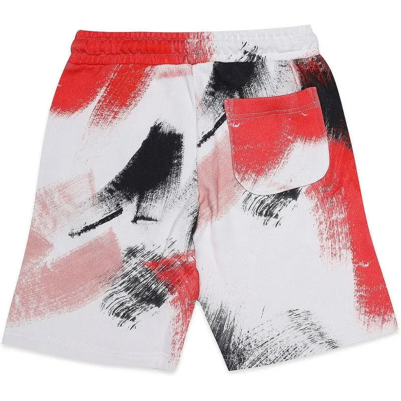 Boys Red Dye Print Shorts