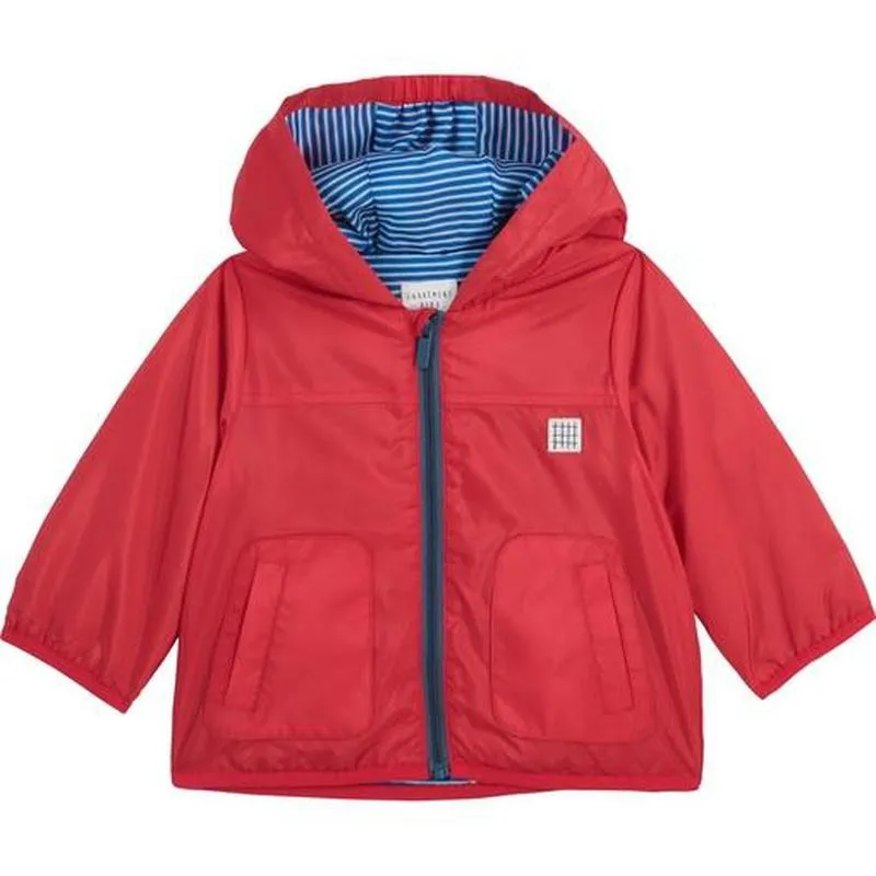 Boys Red Hooded Rain Jacket