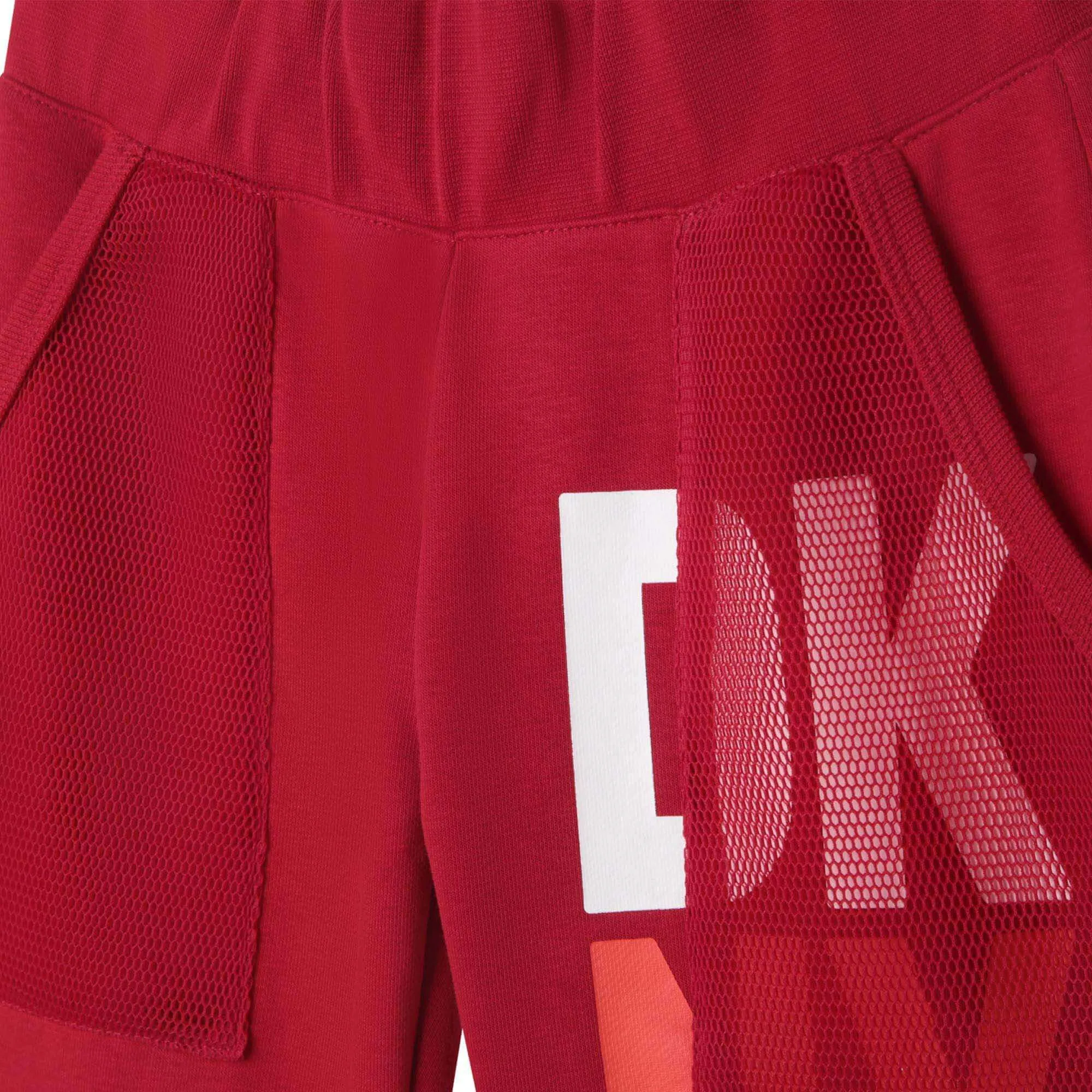 Boys Red Logo Print Shorts