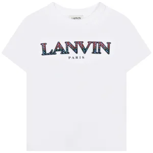 Boys White Curve Logo T-shirt