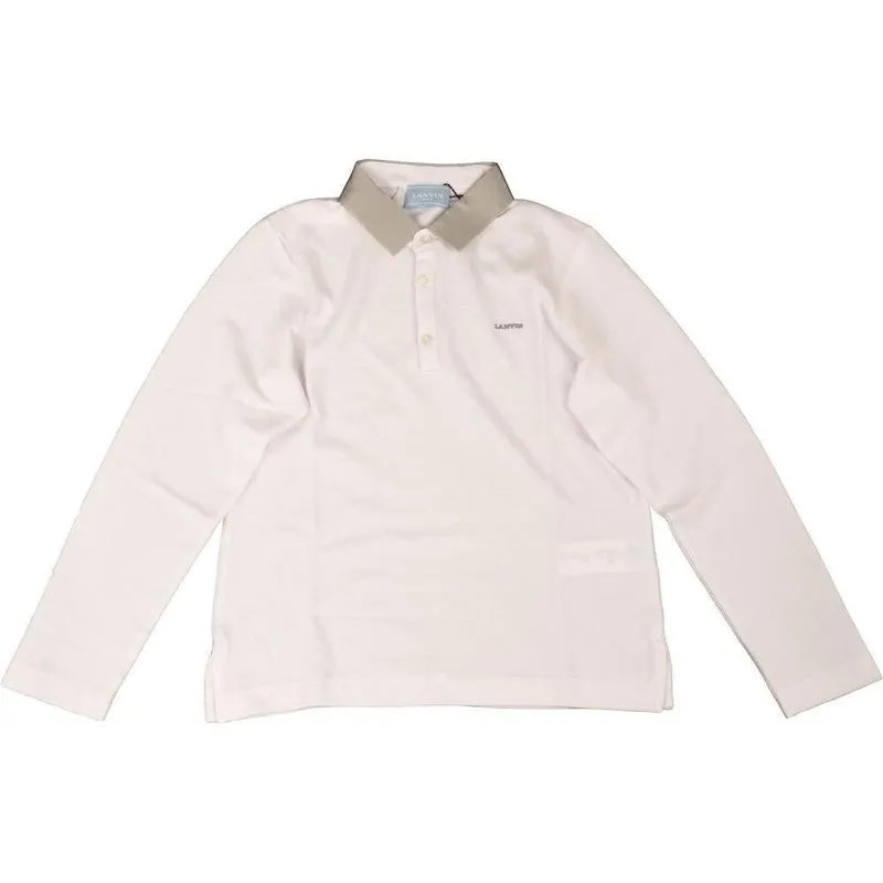 Boys White/ Grey Polo Shirt
