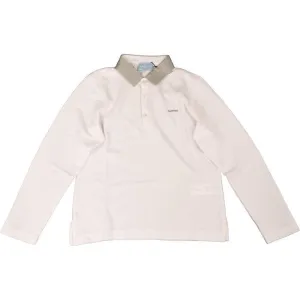 Boys White/ Grey Polo Shirt