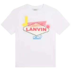 Boys White Las Vegas Print T-shirt
