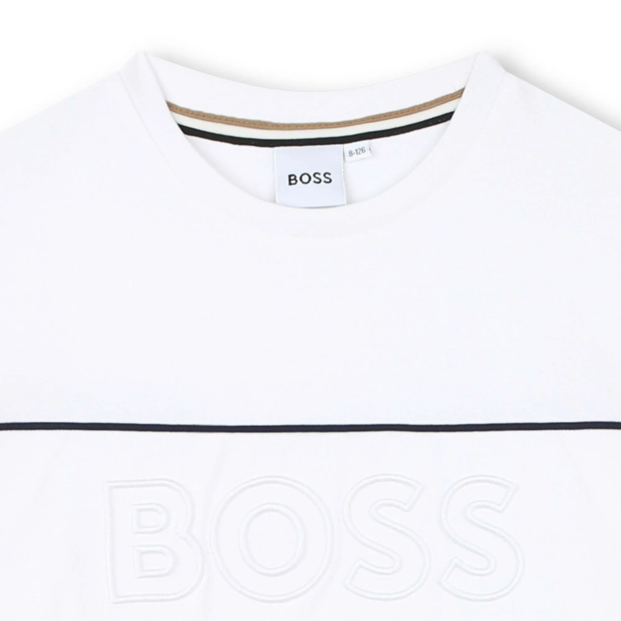 Boys White Logo Short Sleeve T-Shirt