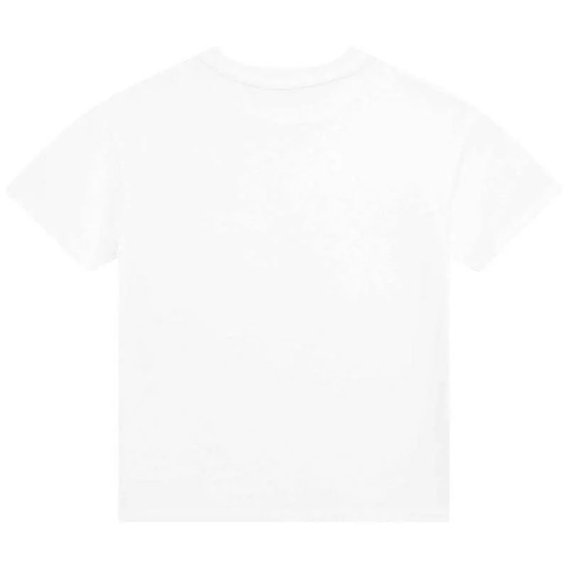 Boys White Organic Cotton Logo T-Shirt