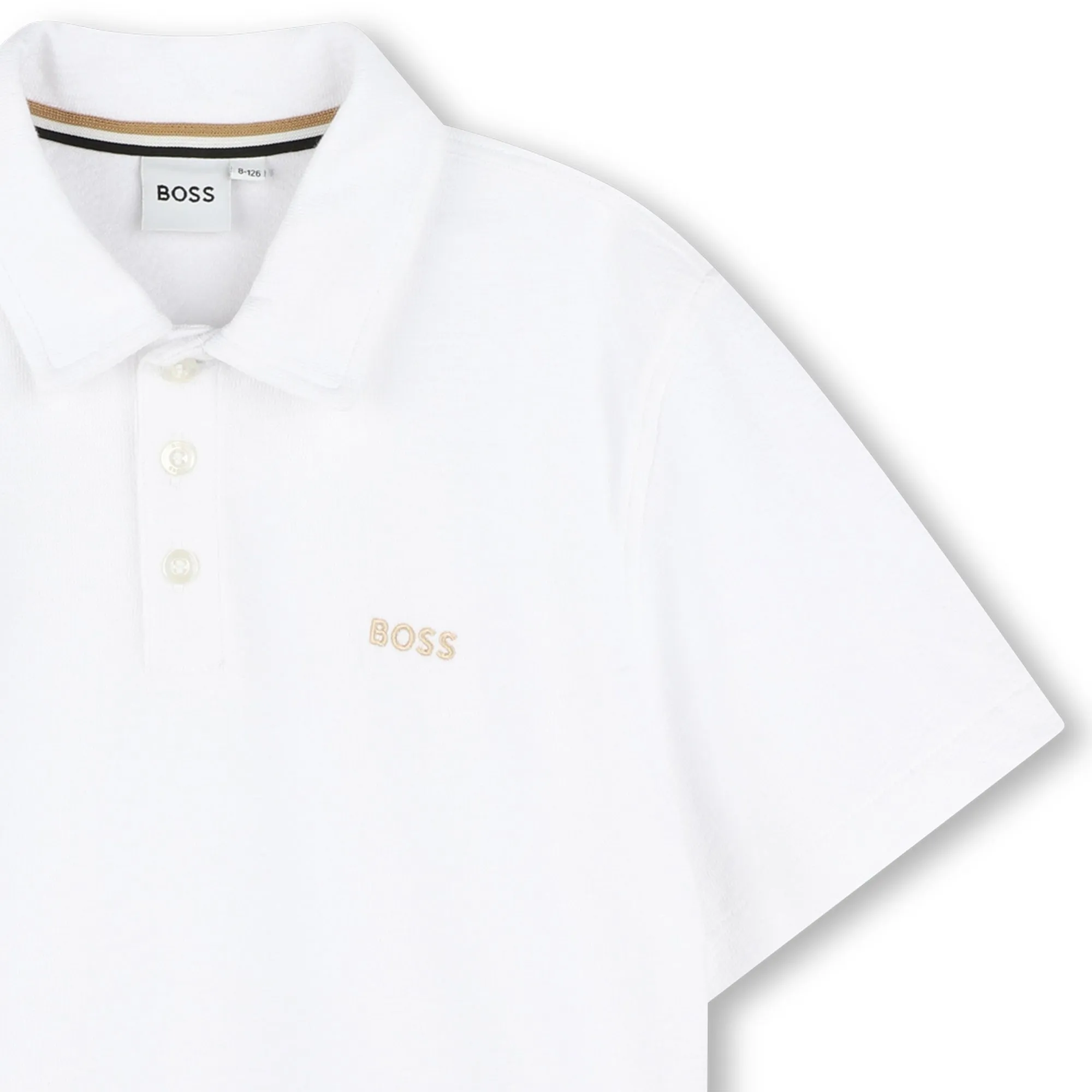 Boys White Short Sleeve Polo