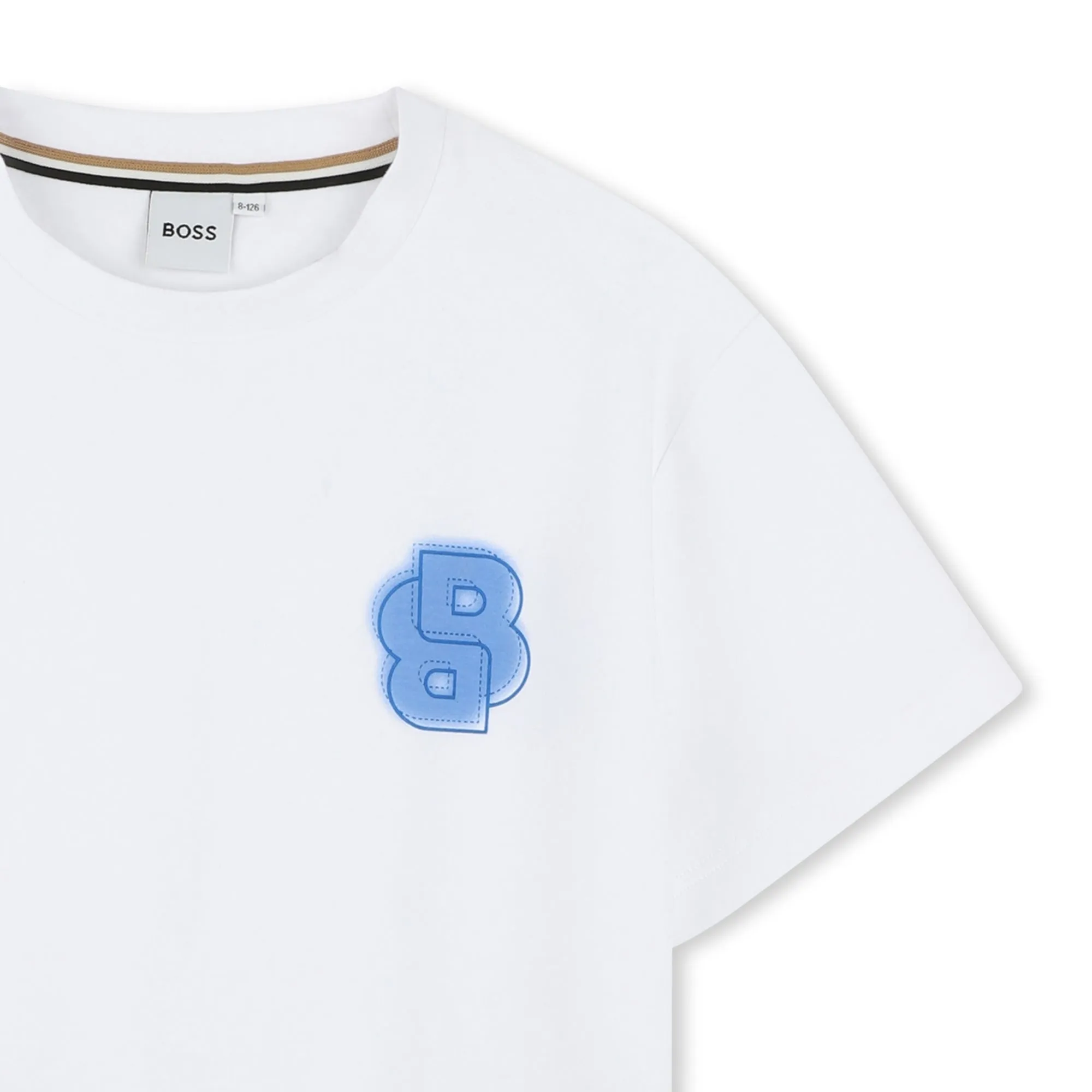 Boys White Short Sleeves T-Shirt