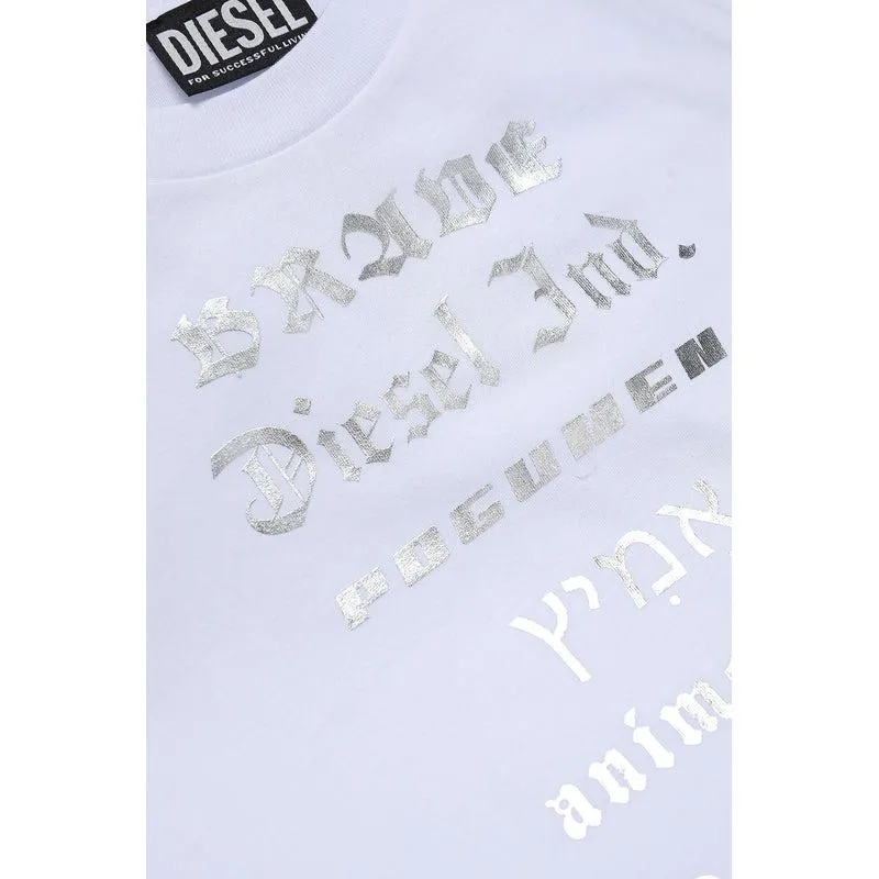 Boys White Text T-Shirt