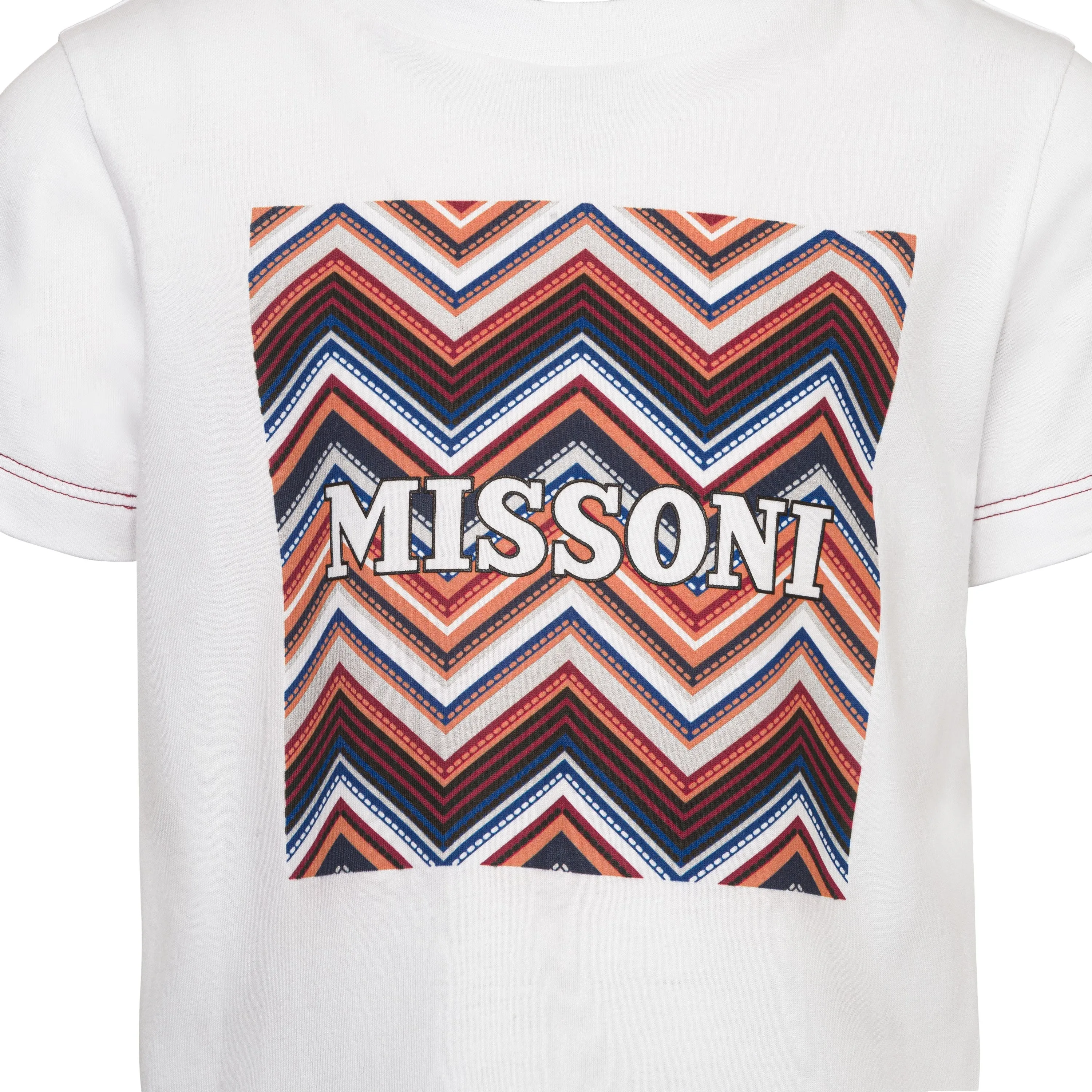 Boys White Zig Zag T-shirt