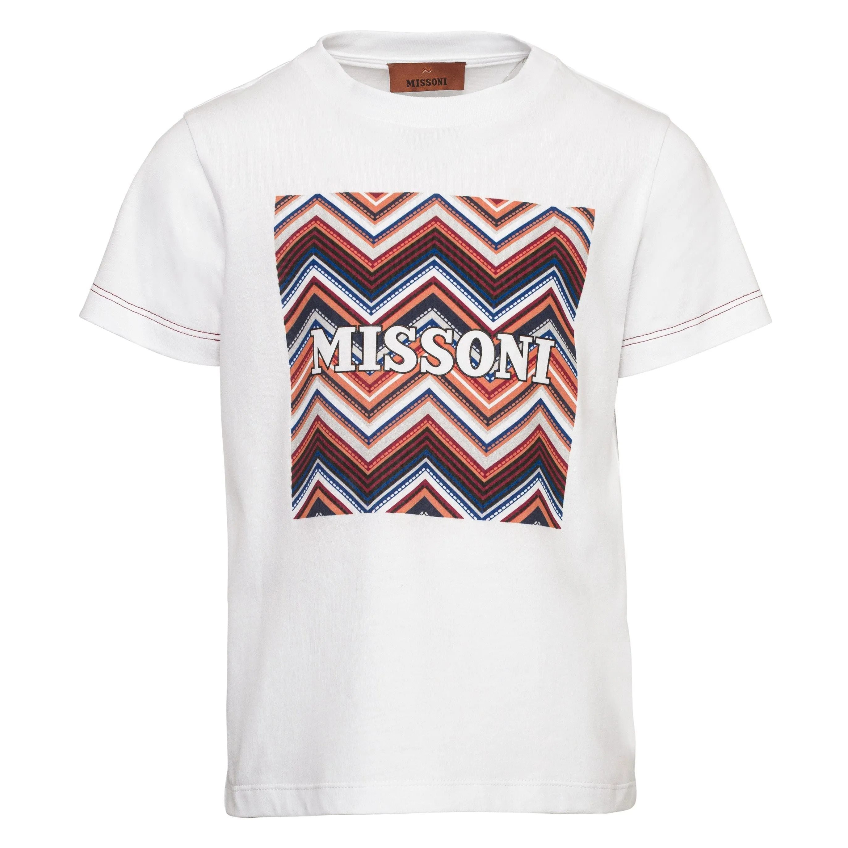 Boys White Zig Zag T-shirt