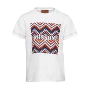 Boys White Zig Zag T-shirt