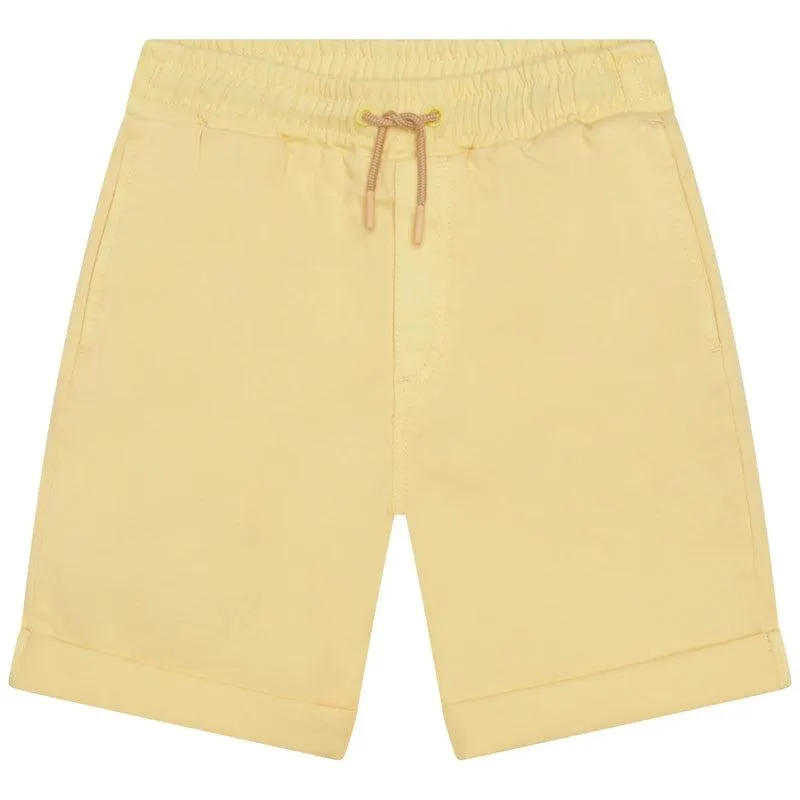 Boys Yellow Cotton Bermuda Shorts